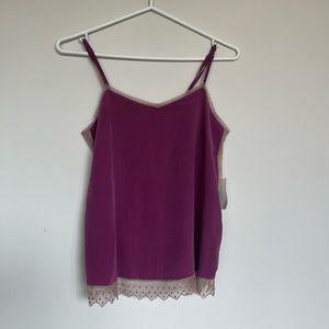 Zadig & Voltaire Spaghetti Strap Lace Trim Silk Camisole